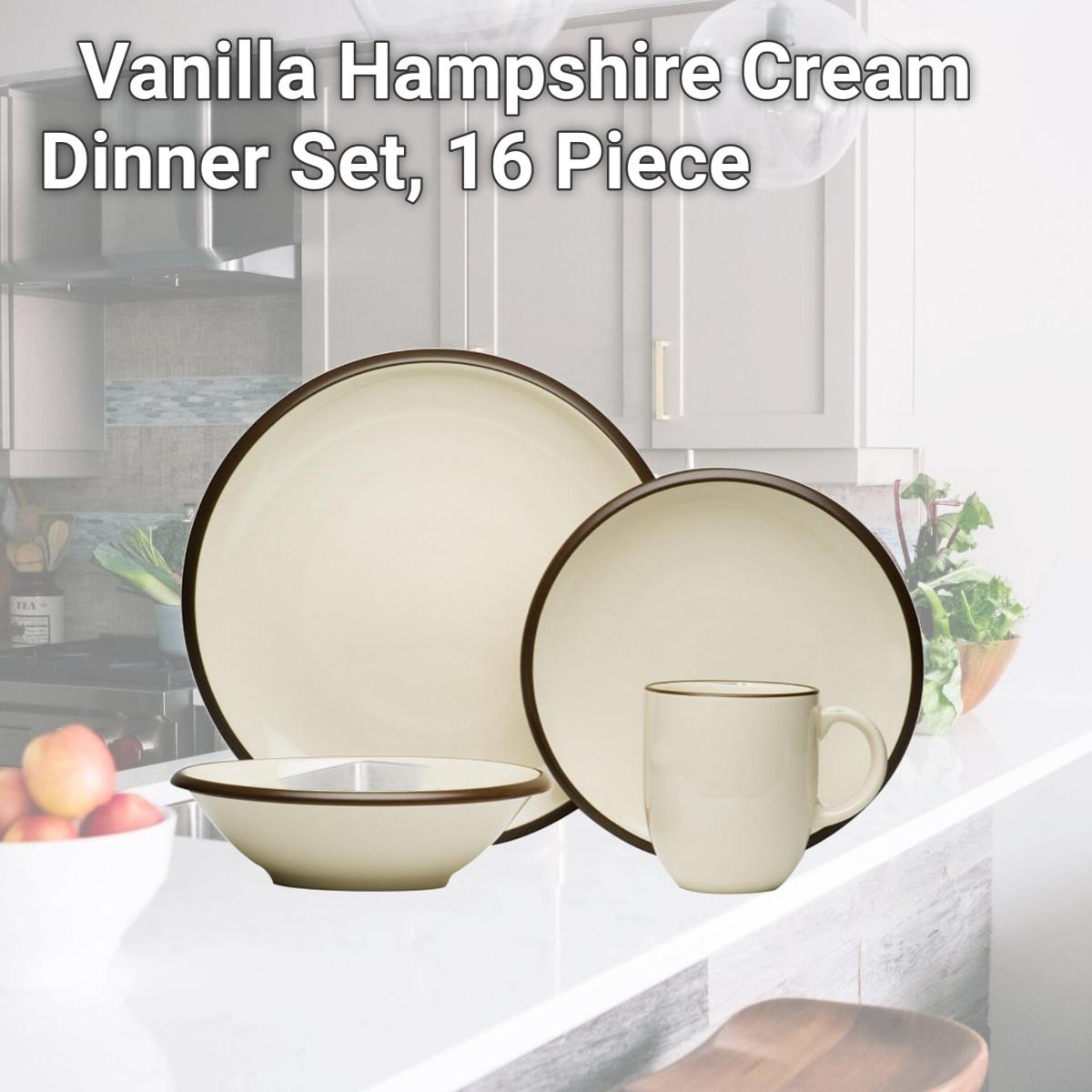 Picture of Red Vanilla HN500-016 Vanilla Hampshire Cream Dinner Set, 16 Piece