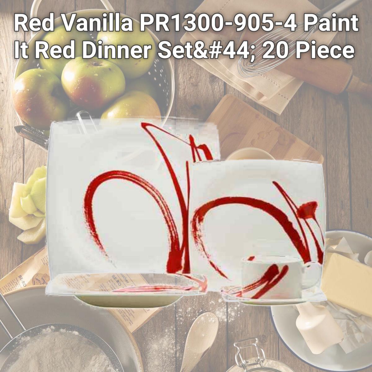 Picture of Red Vanilla PR1300-905-4 Paint It Red Dinner Set, 20 Piece