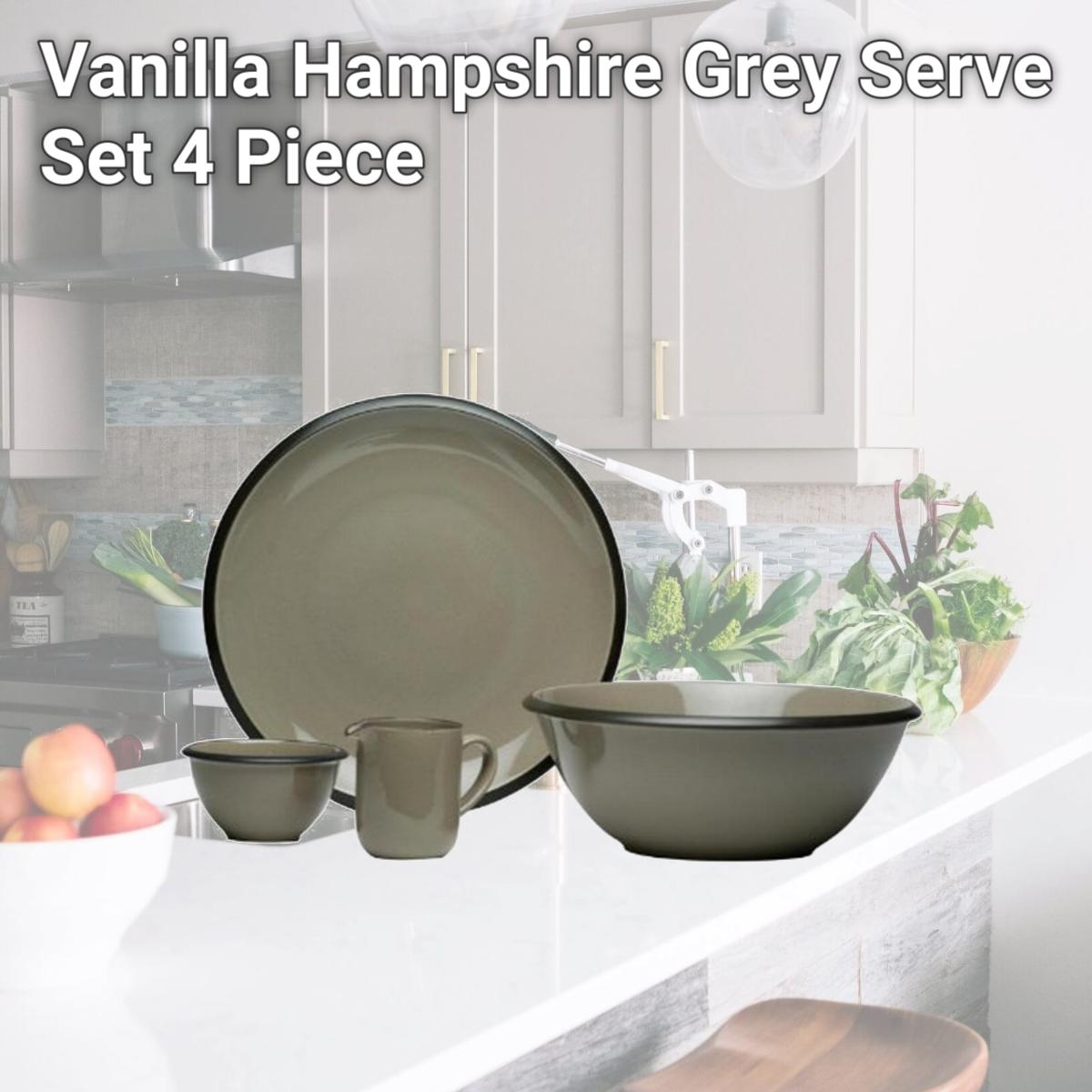 Picture of Red Vanilla HN400-004 Vanilla Hampshire Grey Serve Set, 4 Piece