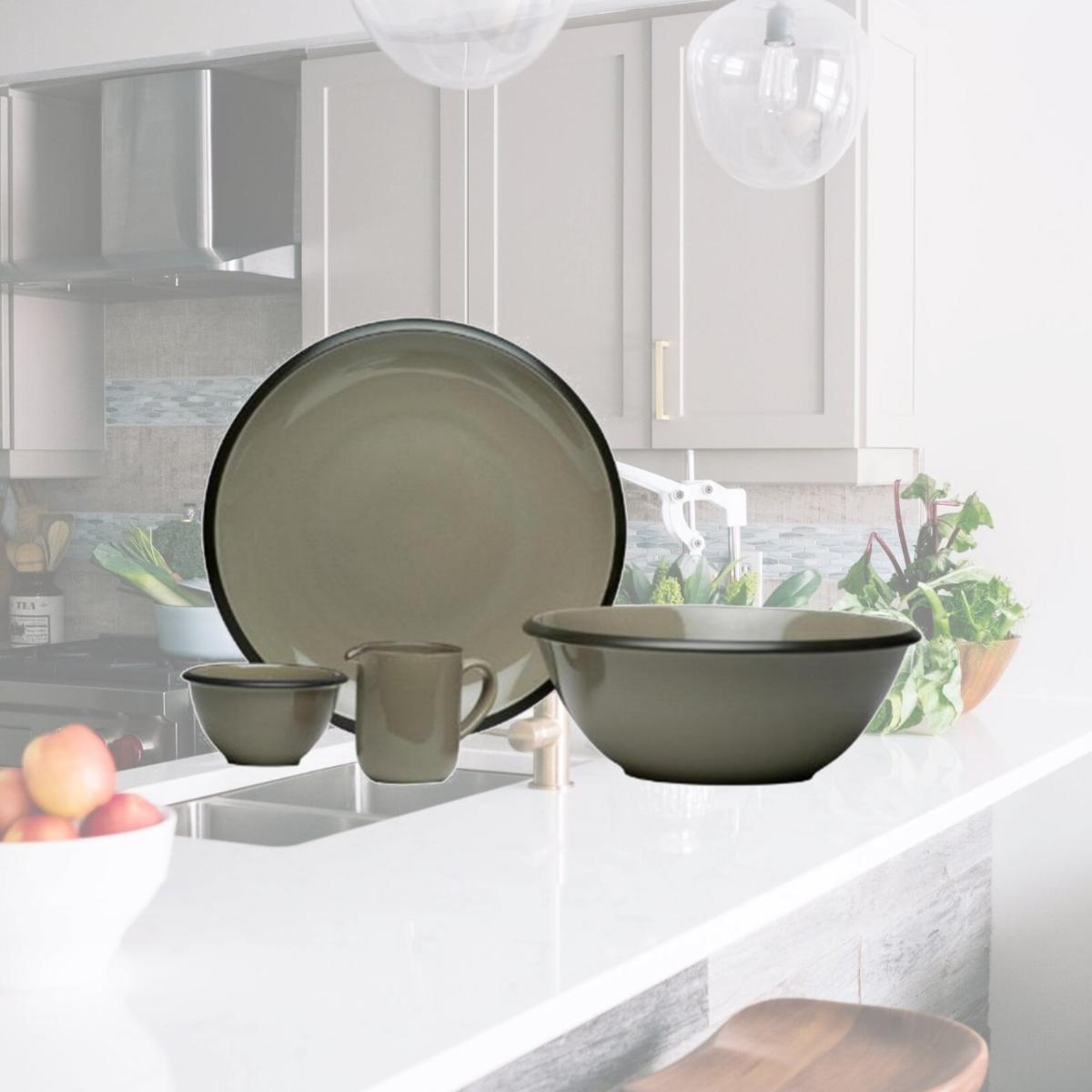 Picture of Red Vanilla HN400-004 Vanilla Hampshire Grey Serve Set, 4 Piece