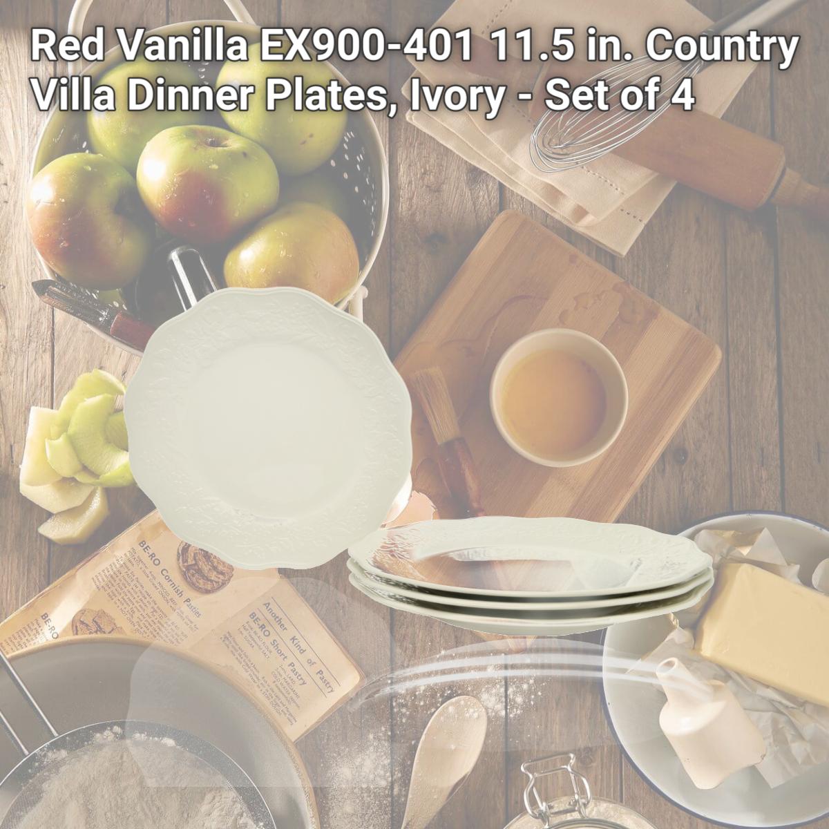 Picture of Red Vanilla EX900-401 11.5 in. Country Villa Dinner Plates, Ivory - Set of 4