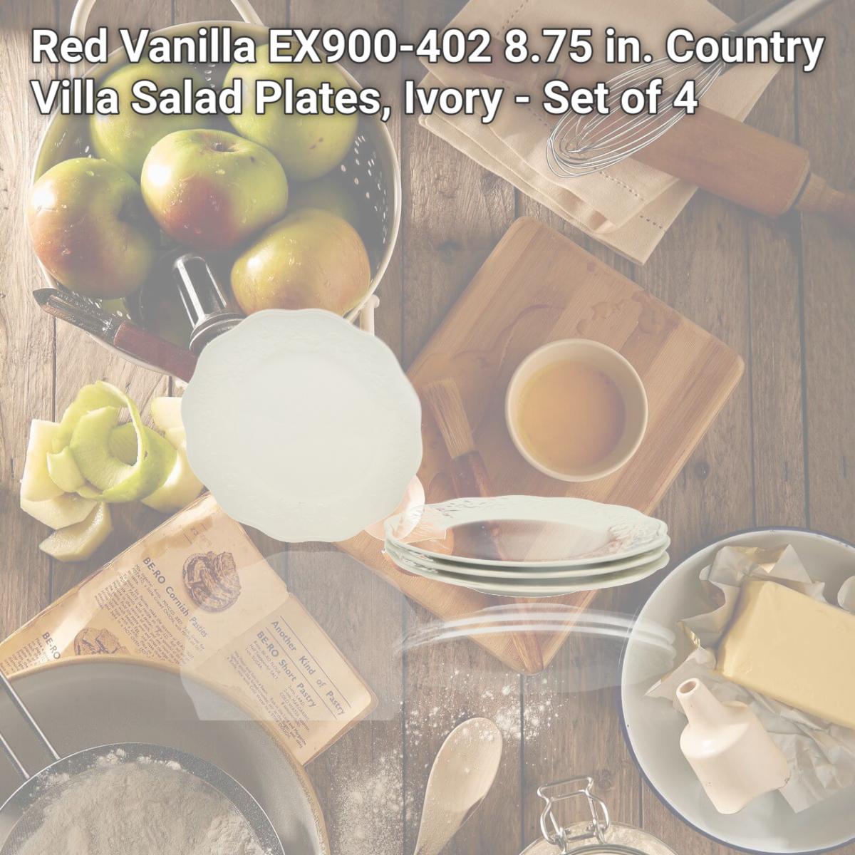 Picture of Red Vanilla EX900-402 8.75 in. Country Villa Salad Plates, Ivory - Set of 4