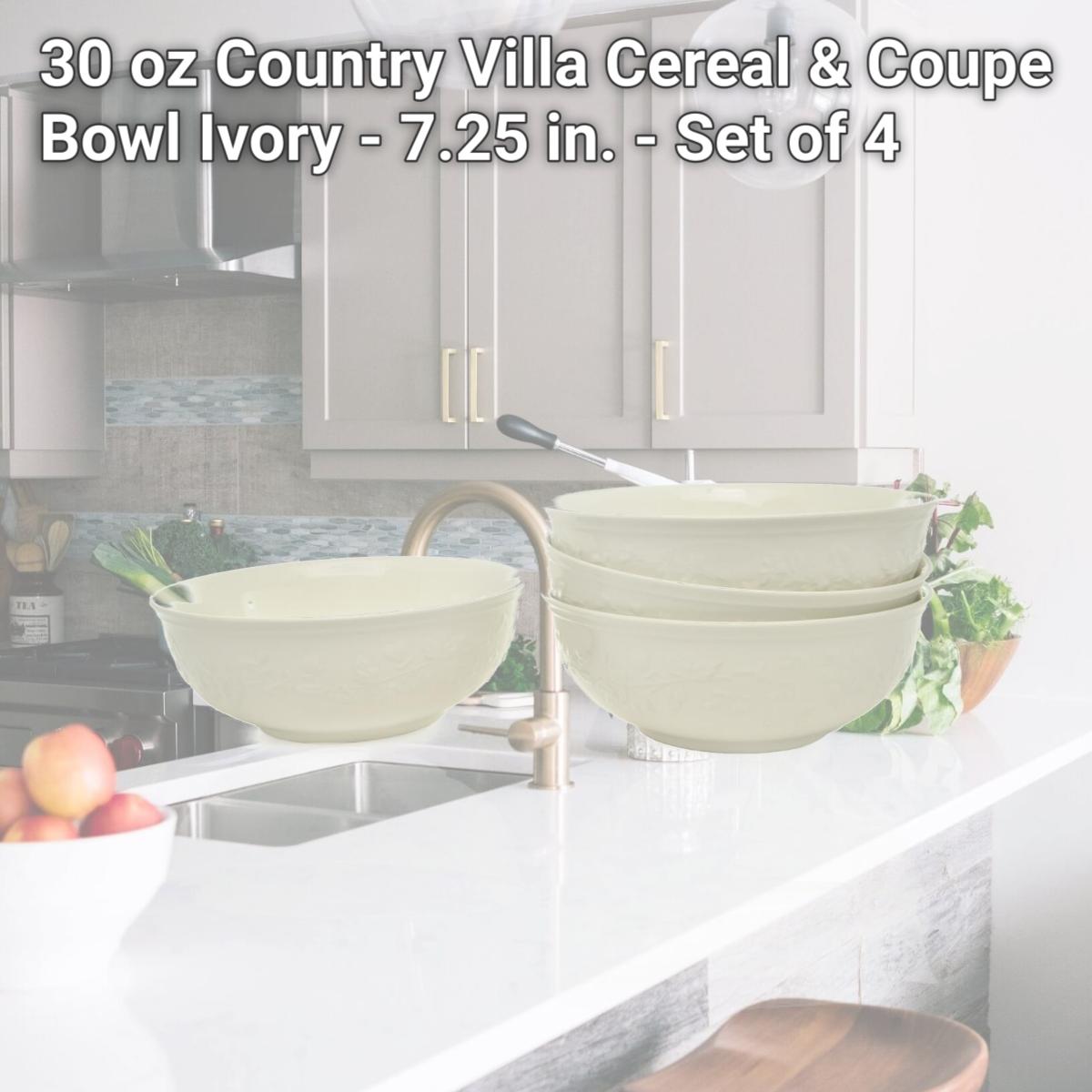 Picture of Red Vanilla EX900-421 30 oz Country Villa Cereal & Coupe Bowl, Ivory - 7.25 in. - Set of 4