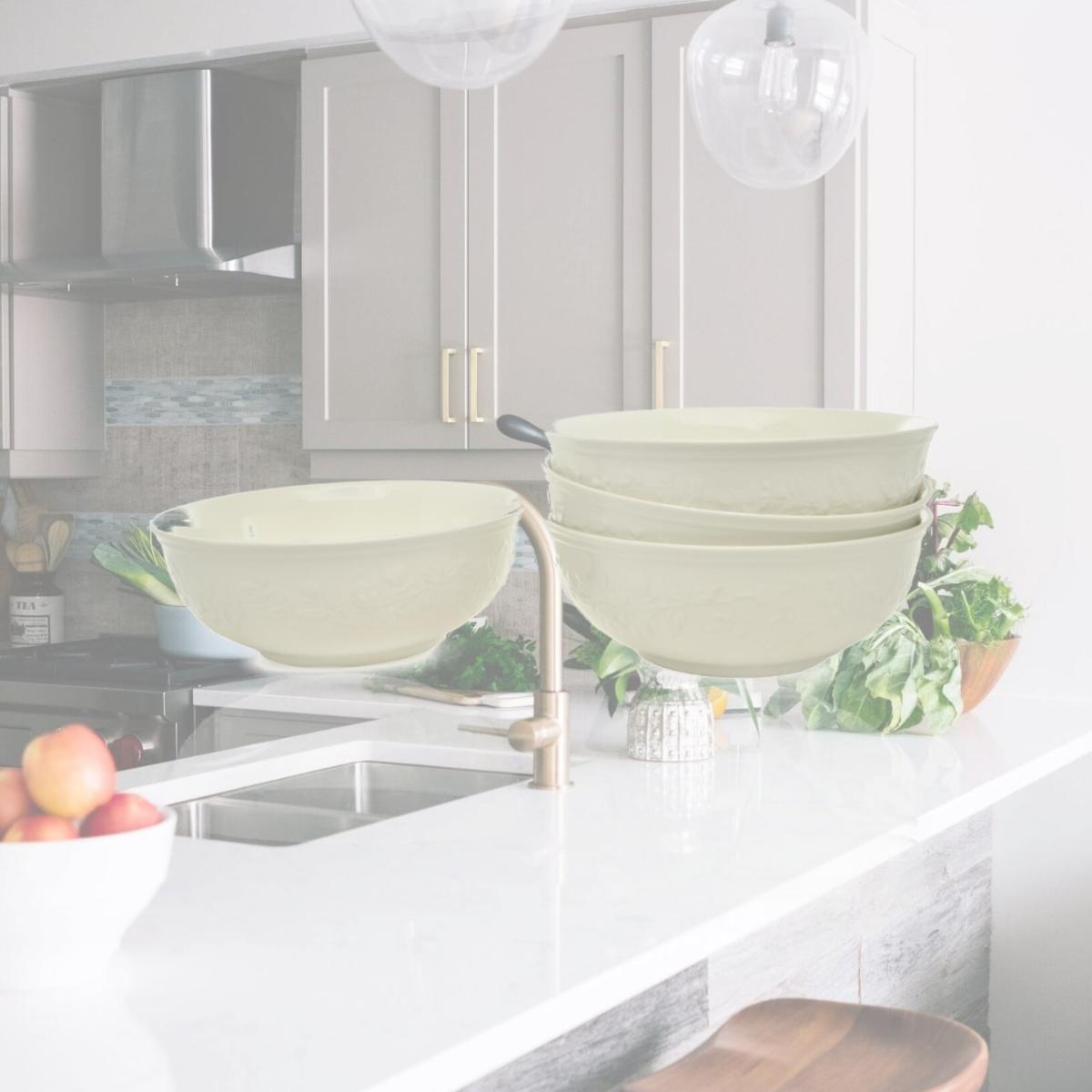 Picture of Red Vanilla EX900-421 30 oz Country Villa Cereal & Coupe Bowl, Ivory - 7.25 in. - Set of 4