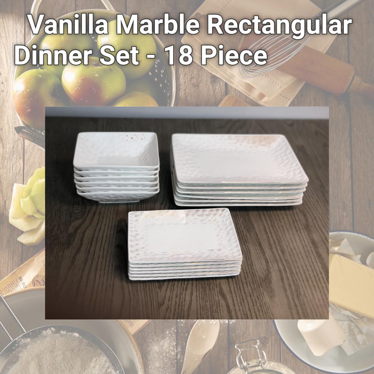 Picture of Red Vanilla RV750-518 Vanilla Marble Rectangular Dinner Set - 18 Piece