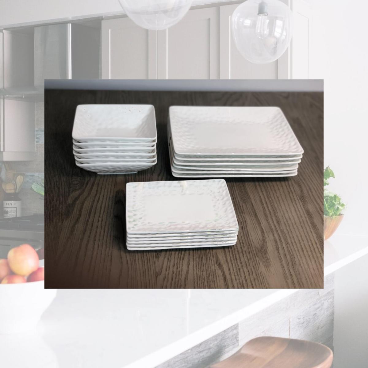 Picture of Red Vanilla RV750-518 Vanilla Marble Rectangular Dinner Set - 18 Piece
