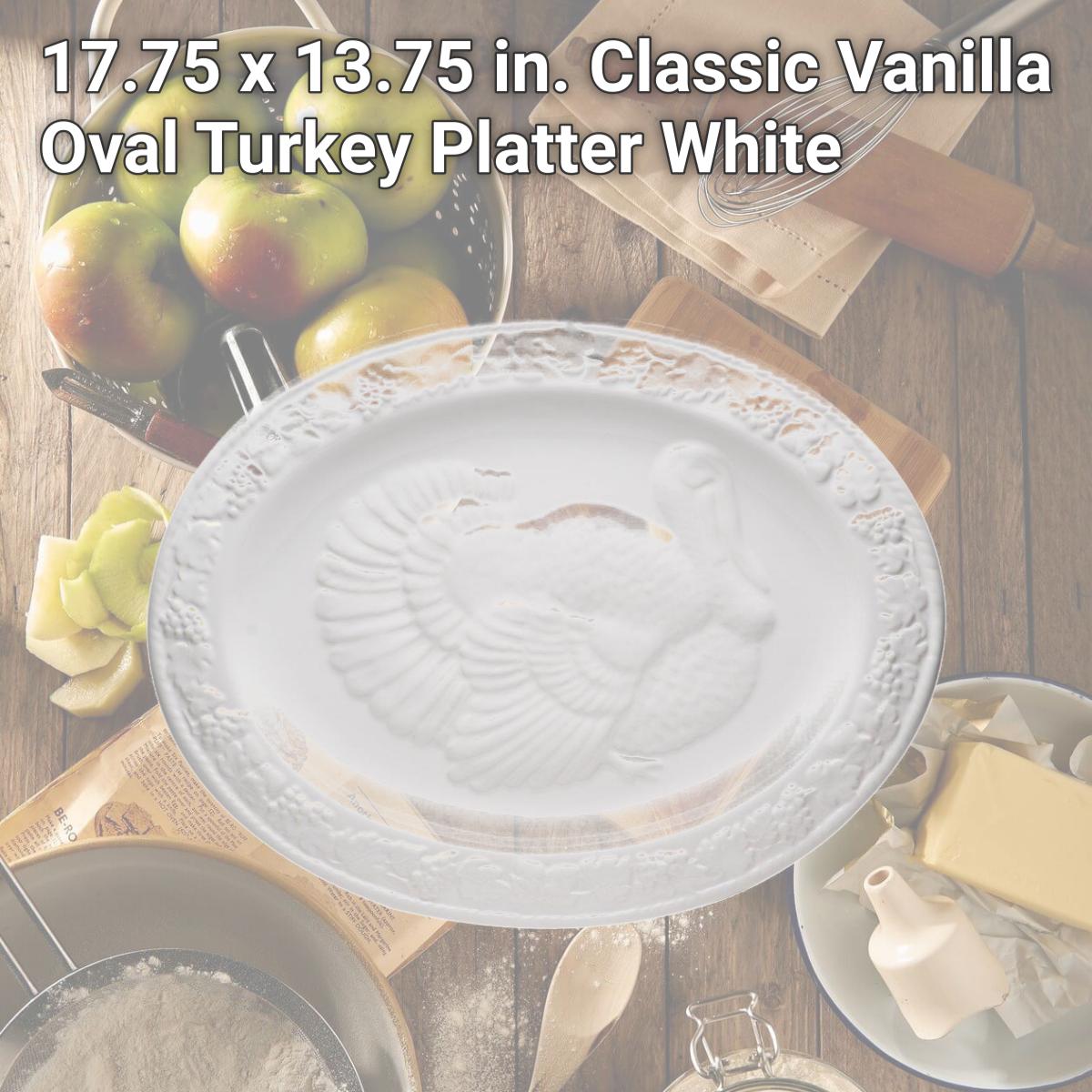 Picture of Red Vanilla HJ168-018 17.75 x 13.75 in. Classic Vanilla Oval Turkey Platter, White