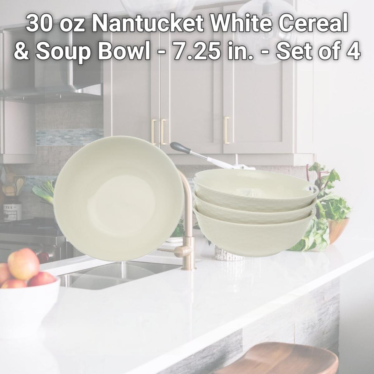 Picture of Red Vanilla FC900-419 30 oz Nantucket White Cereal & Soup Bowl - 7.25 in. - Set of 4