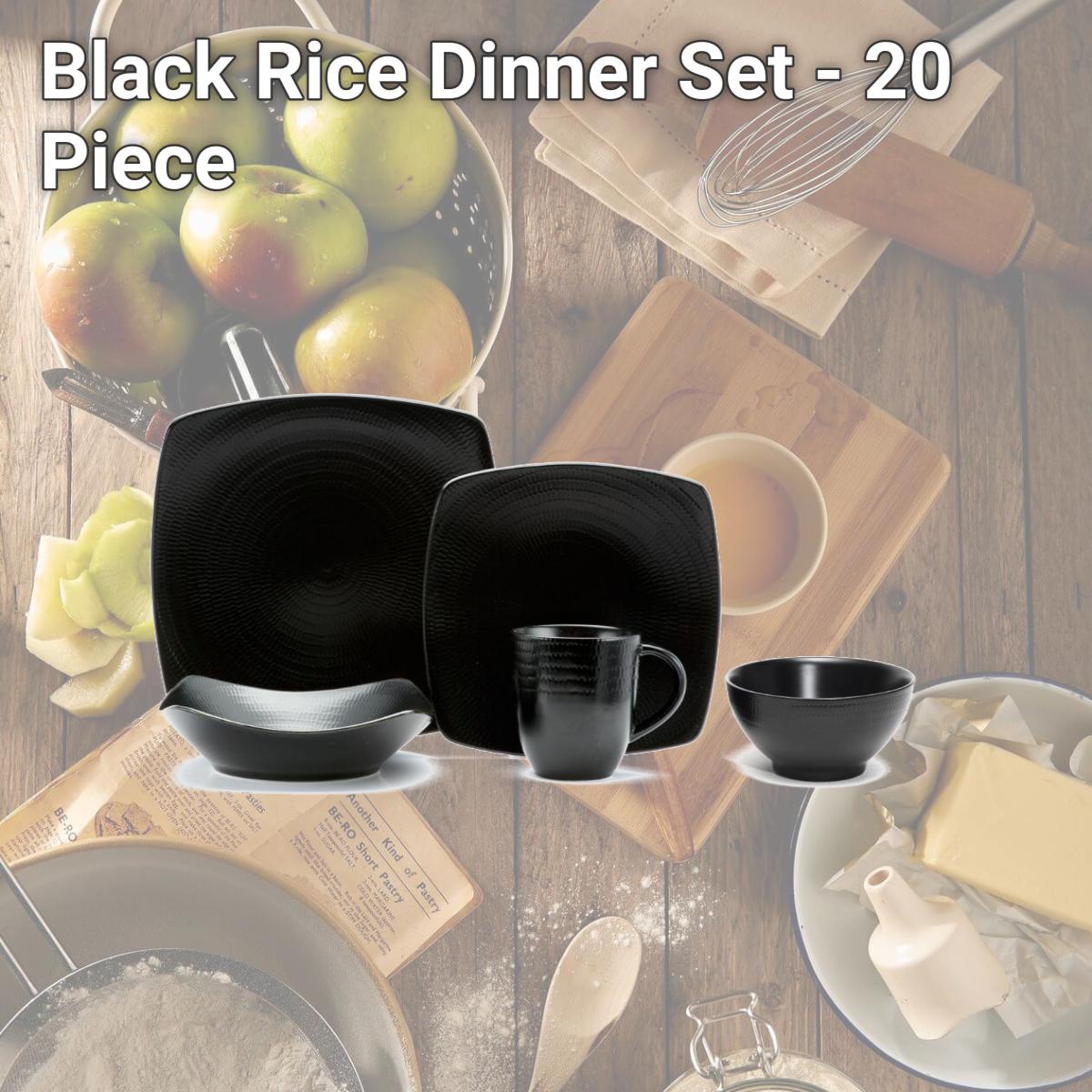 Picture of Red Vanilla HN600-020 Black Rice Dinner Set - 20 Piece