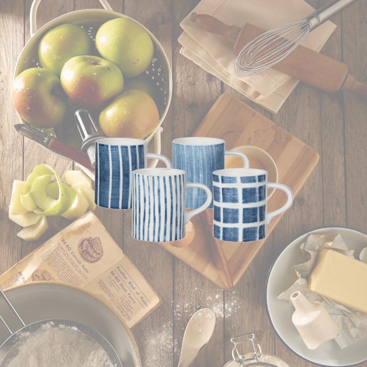 Picture of Red Vanilla RV970-415 14 oz Canvass Blue Mug - Set of 4