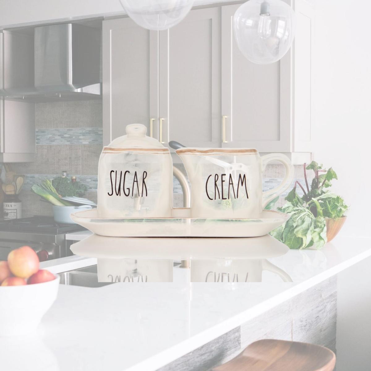 Picture of Red Vanilla JW500-289 Countryside Sugar & Cream Set on Tray
