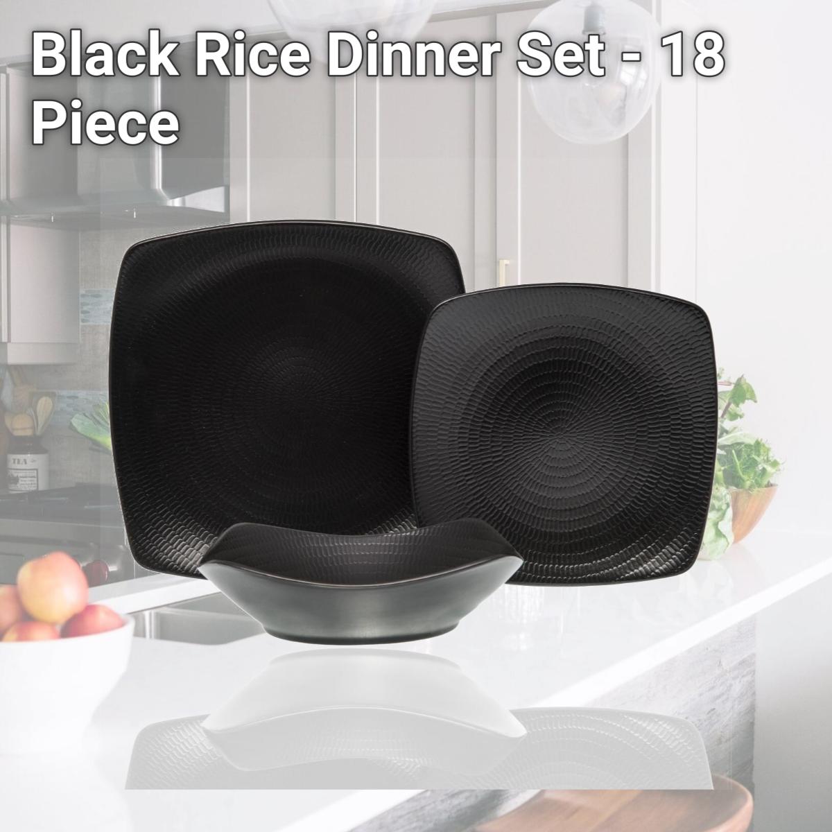Picture of Red Vanilla HN600-018 Black Rice Dinner Set - 18 Piece