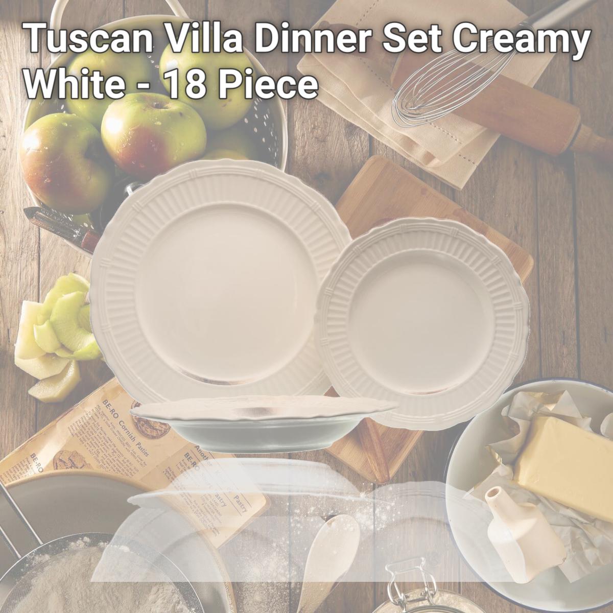 Picture of Red Vanilla FE900-018 Tuscan Villa Dinner Set, Creamy White - 18 Piece