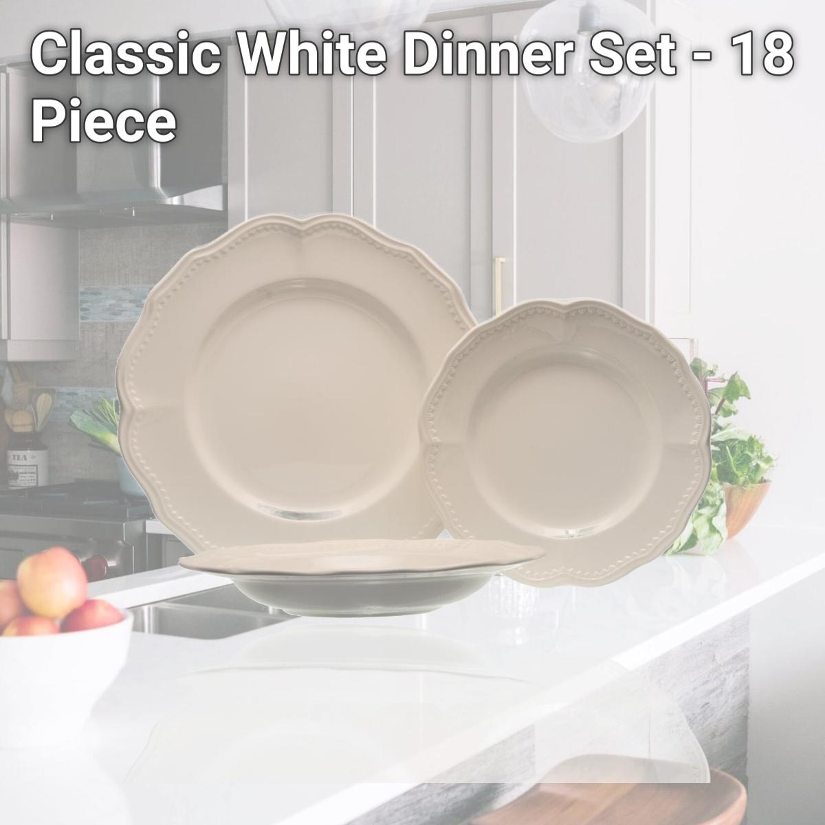 Picture of Red Vanilla FN900-018 Classic White Dinner Set - 18 Piece