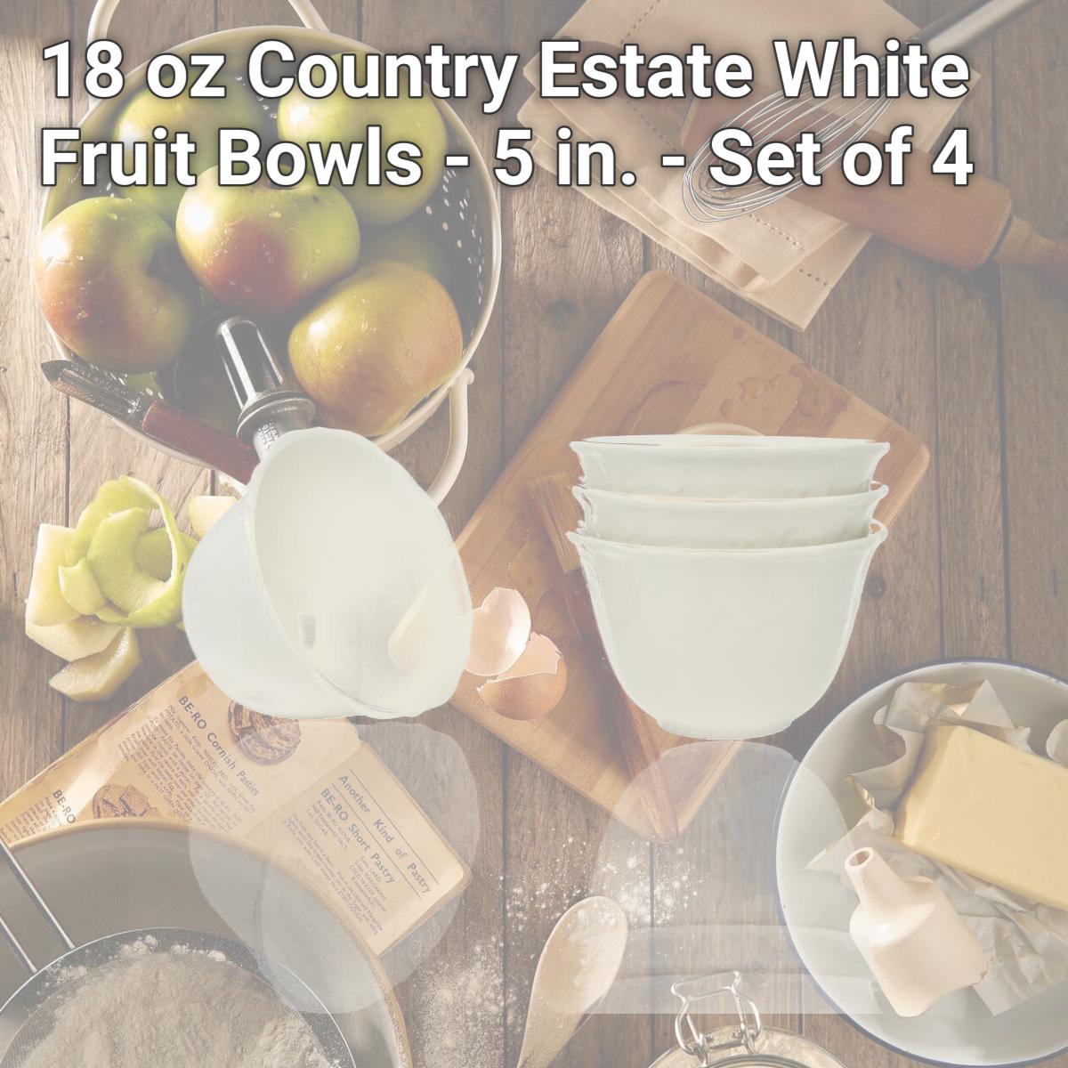 Picture of Red Vanilla FQ900-410 18 oz Country Estate White Fruit Bowls - 5 in. - Set of 4