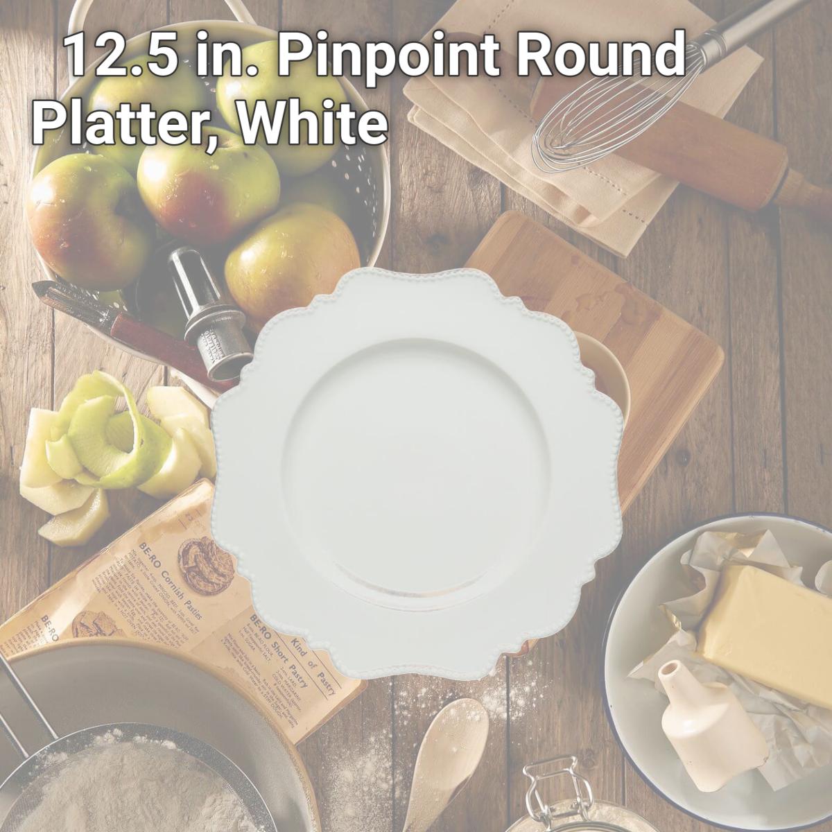 Picture of Red Vanilla PP100-313M 12.5 in. Pinpoint Round Platter, White