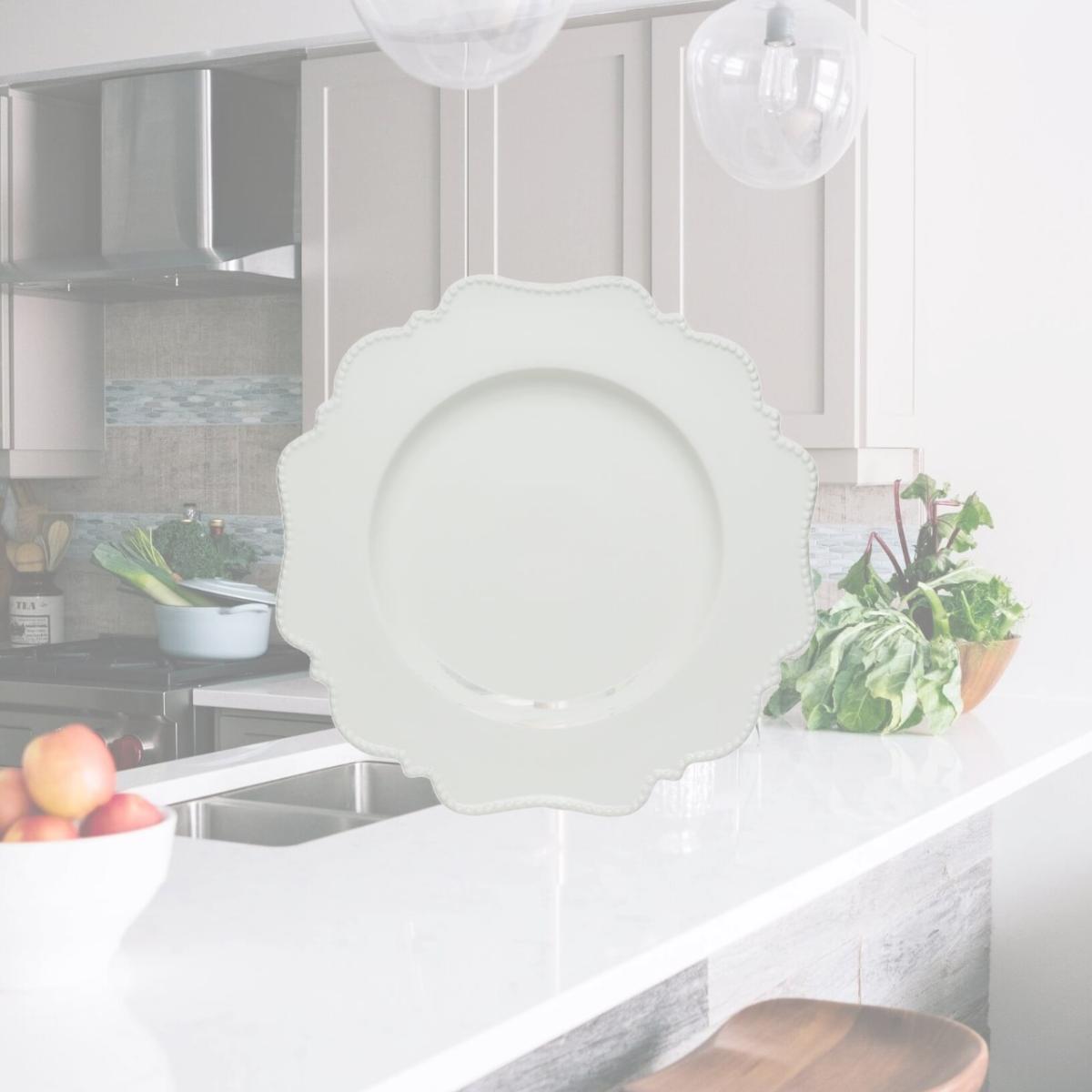 Picture of Red Vanilla PP100-313M 12.5 in. Pinpoint Round Platter, White