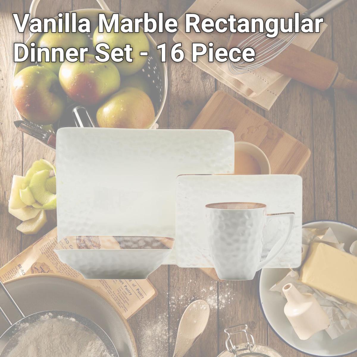 Picture of Red Vanilla RV750-516 Vanilla Marble Rectangular Dinner Set - 16 Piece
