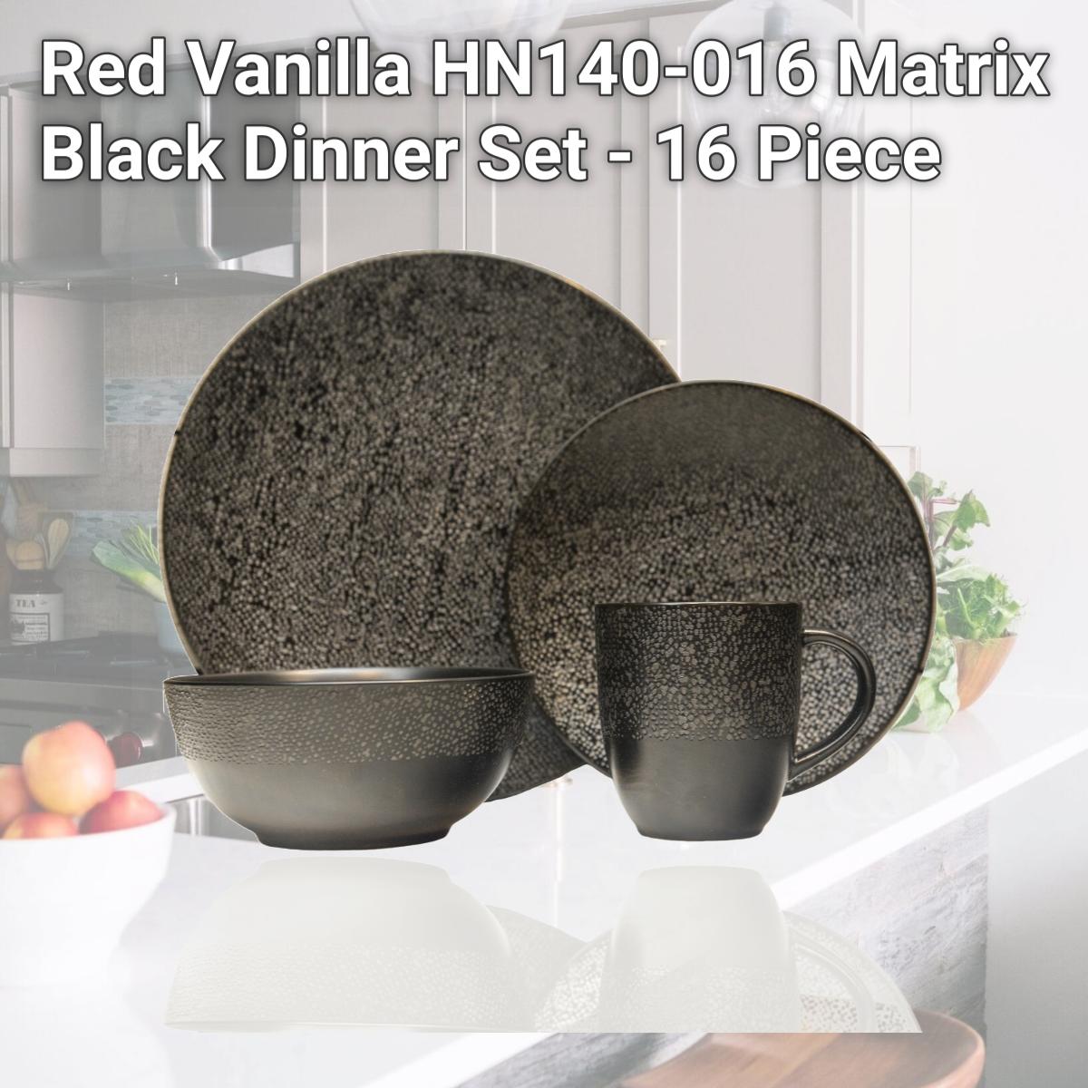 Picture of Red Vanilla HN140-016 Matrix Black Dinner Set - 16 Piece