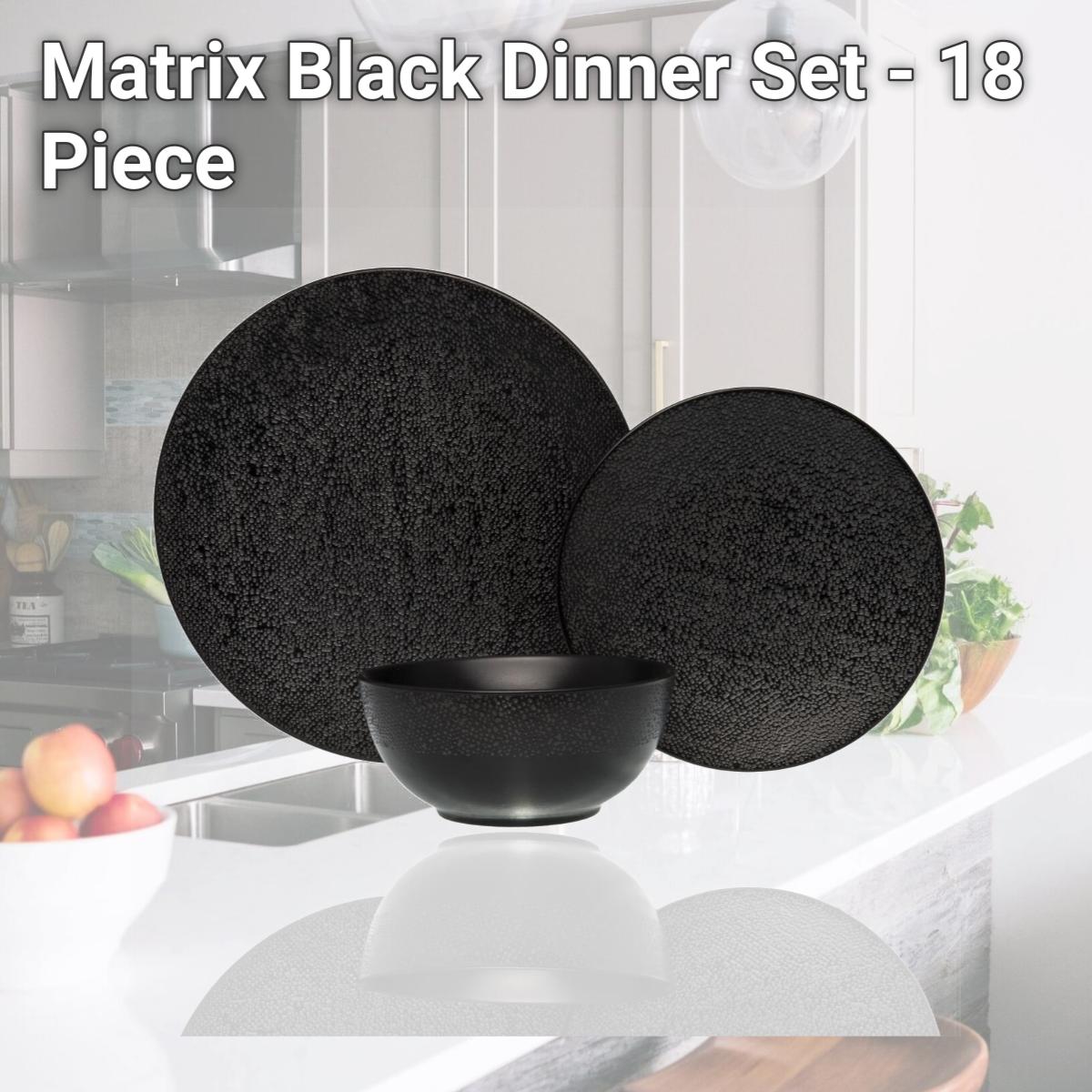 Picture of Red Vanilla HN140-018 Matrix Black Dinner Set - 18 Piece