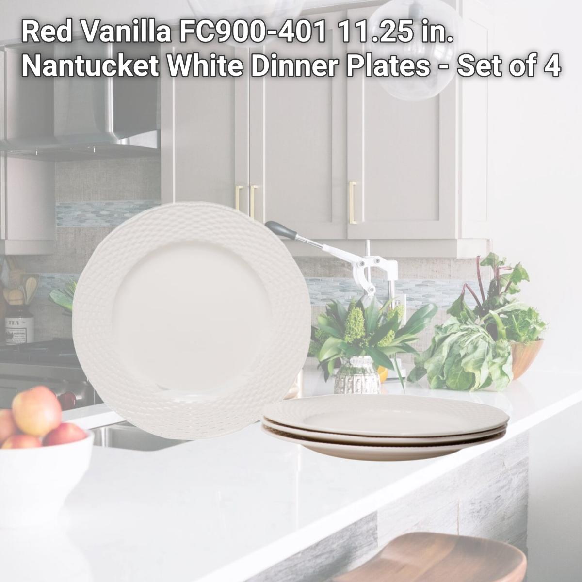 Picture of Red Vanilla FC900-401 11.25 in. Nantucket White Dinner Plates - Set of 4