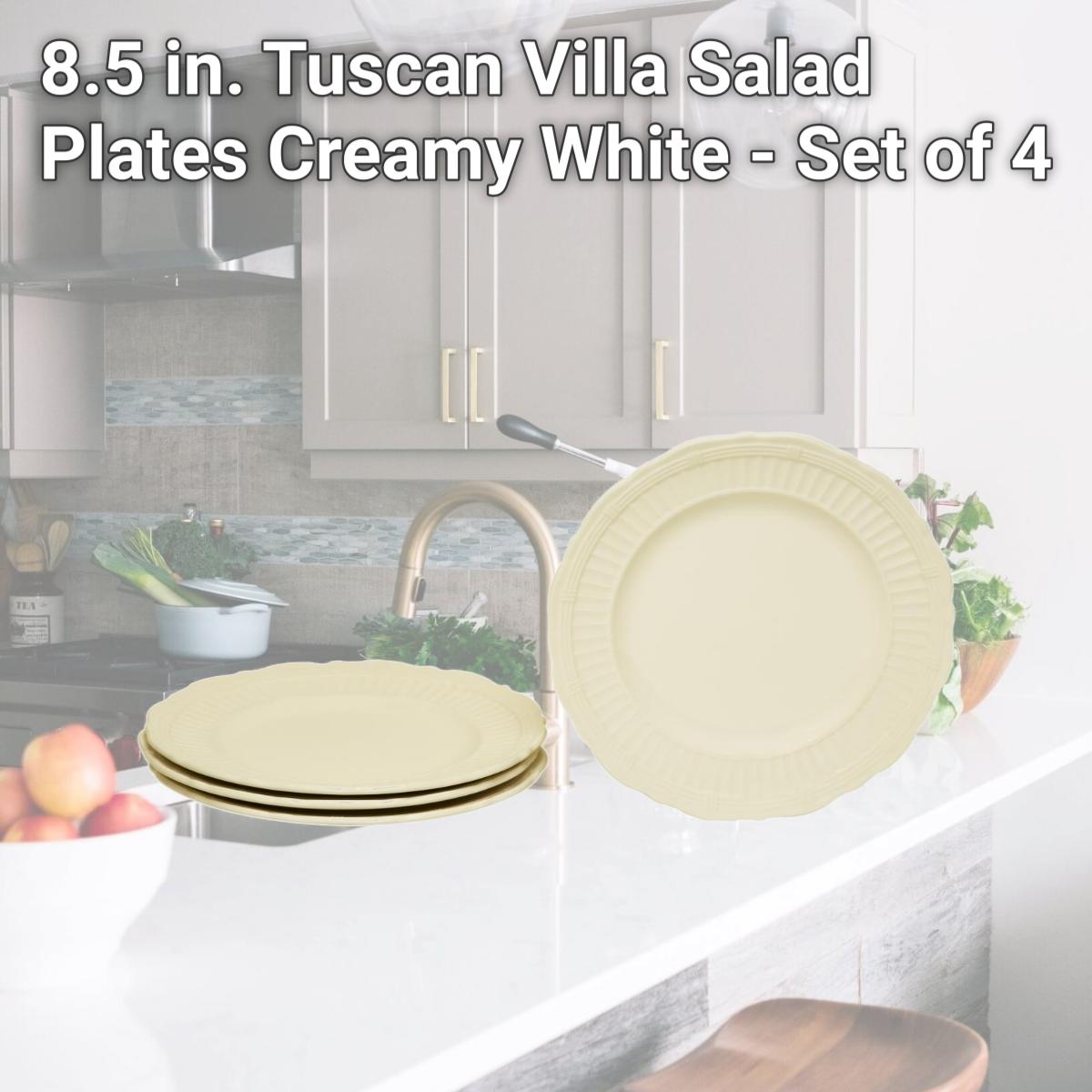 Picture of Red Vanilla FE900-402 8.5 in. Tuscan Villa Salad Plates, Creamy White - Set of 4