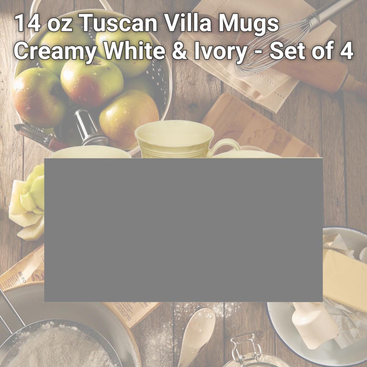 Picture of Red Vanilla FE900-415 14 oz Tuscan Villa Mugs, Creamy White & Ivory - Set of 4
