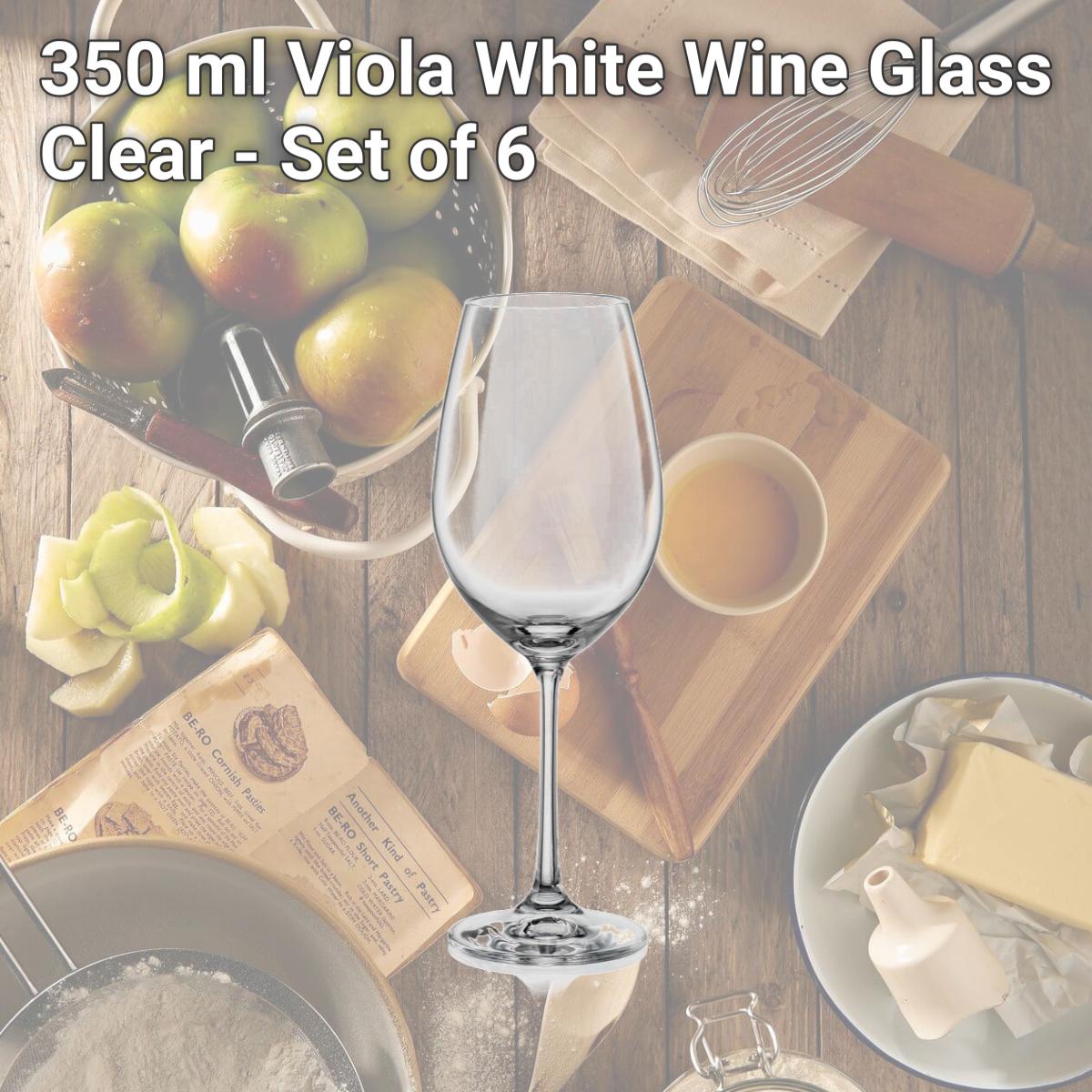 Picture of Red Vanilla 40729-350 350 ml Viola White Wine Glass, Clear - Set of 6