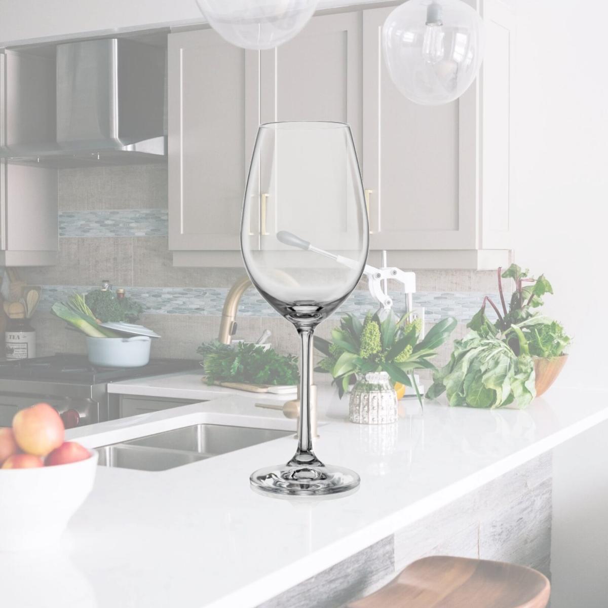 Picture of Red Vanilla 40729-350 350 ml Viola White Wine Glass, Clear - Set of 6