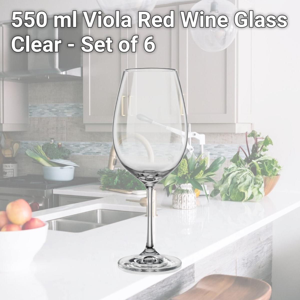Picture of Red Vanilla 40729-550 550 ml Viola Red Wine Glass, Clear - Set of 6