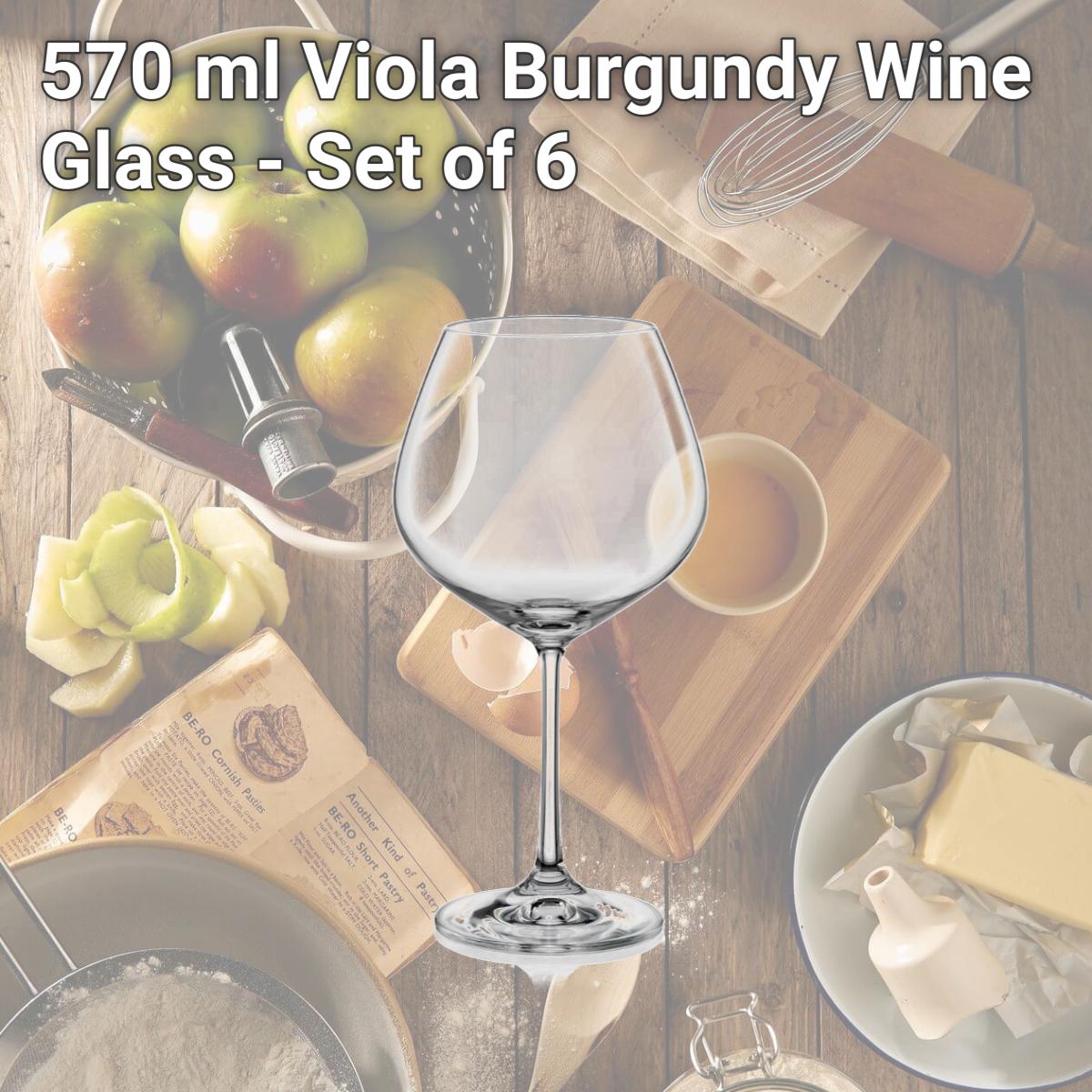 Picture of Red Vanilla 40729-570 570 ml Viola Burgundy Wine Glass - Set of 6
