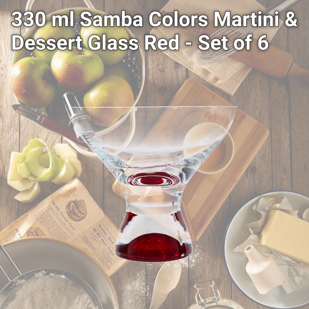 Picture of Red Vanilla 40428-330R 330 ml Samba Colors Martini & Dessert Glass, Red - Set of 6