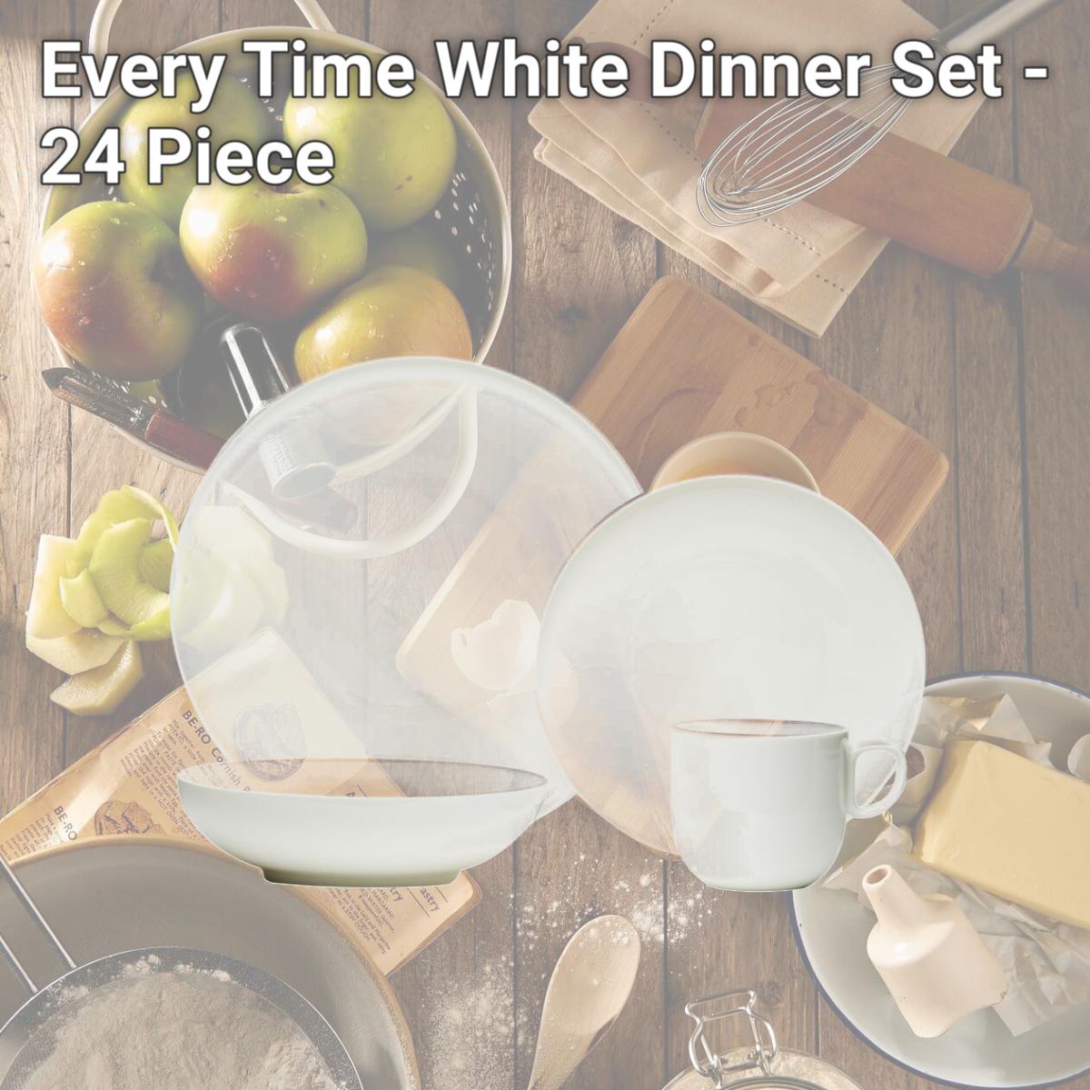 Picture of Red Vanilla ET1900-024 Every Time White Dinner Set - 24 Piece