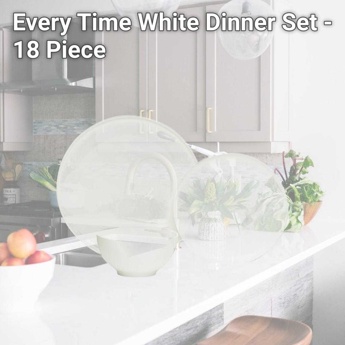 Picture of Red Vanilla ET1900-018 Every Time White Dinner Set - 18 Piece