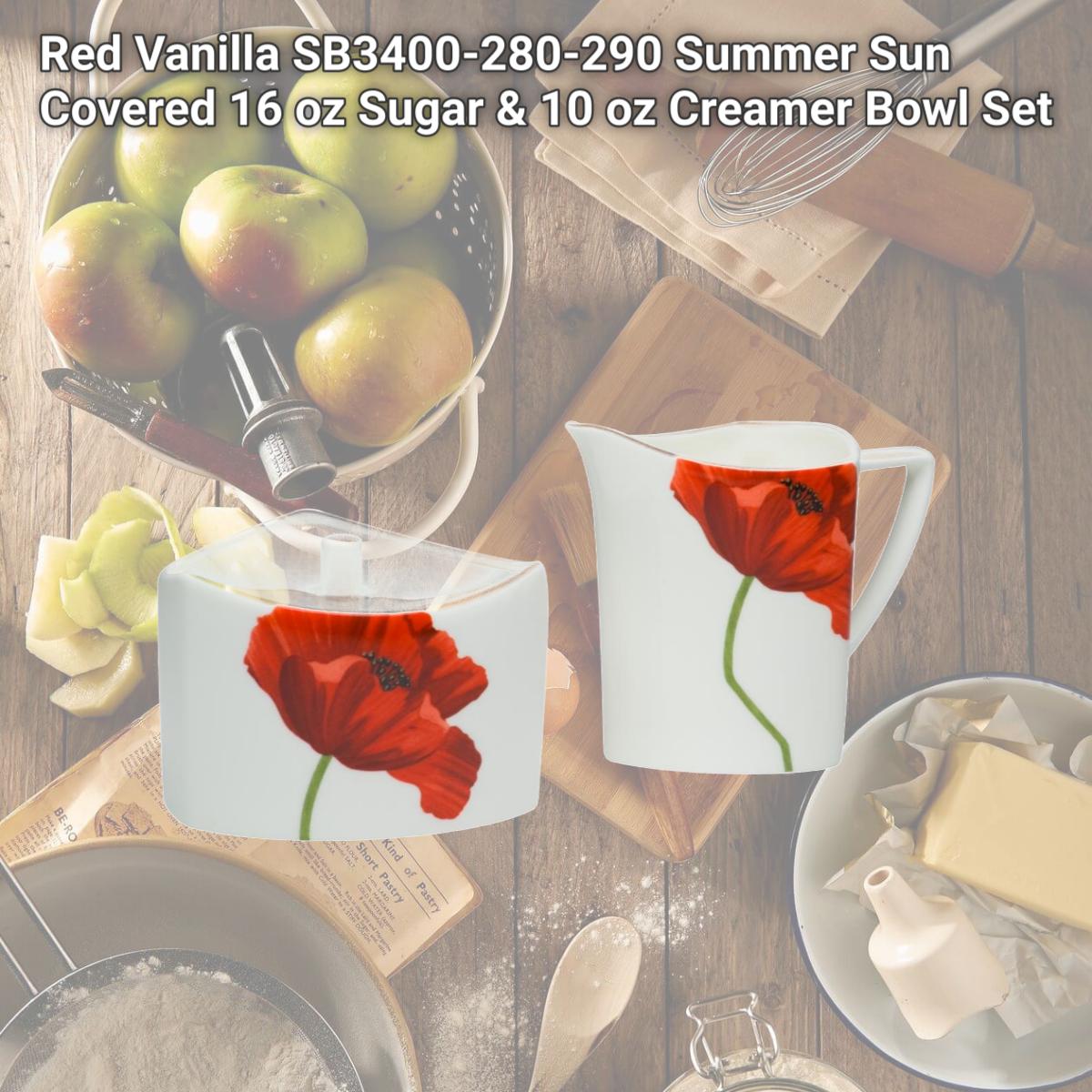 Picture of Red Vanilla SB3400-280-290 Summer Sun Covered 16 oz Sugar & 10 oz Creamer Bowl Set