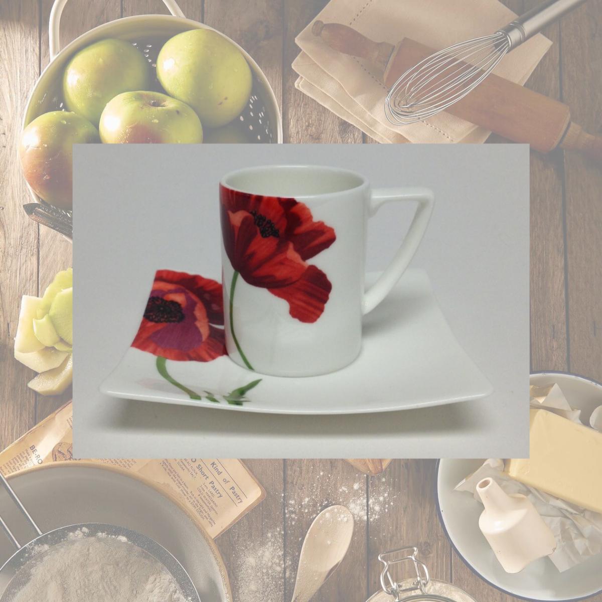 Picture of Red Vanilla SB3400-213-6 Summer Sun Espresso 3 oz Cup & 4.5 in. Saucer Set - Set of 6