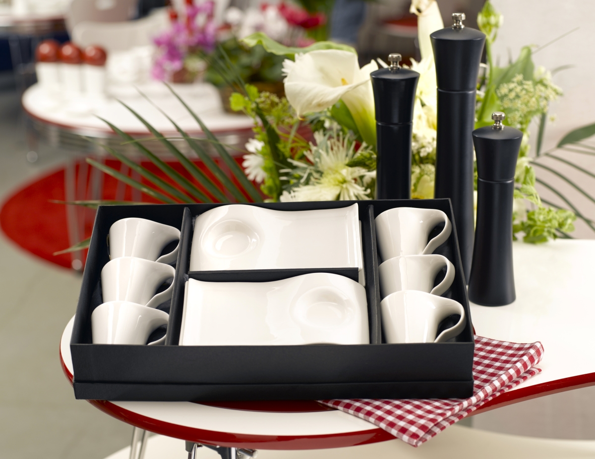 Picture of Red Vanilla FK000-216R Vanilla Fare Espresso Cup w/Tray Set/6