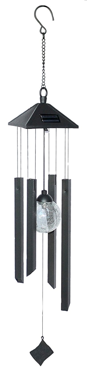 10861 Studios Solar Powered Color Changing Wind Chimes, Black