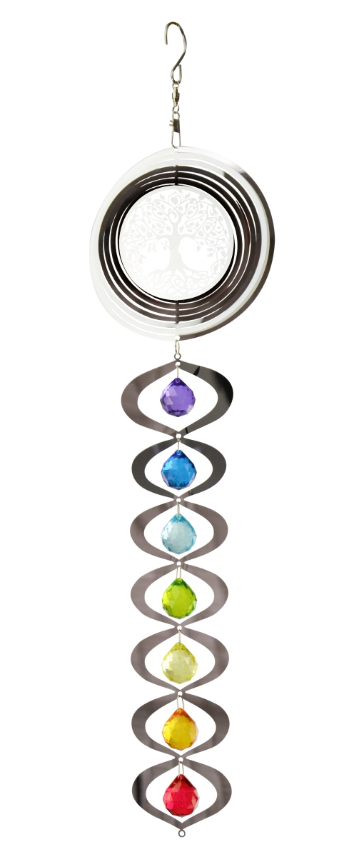 32172 Iridescent Spinner Chrome, Tree Of Life - 6 X 23.5 In.