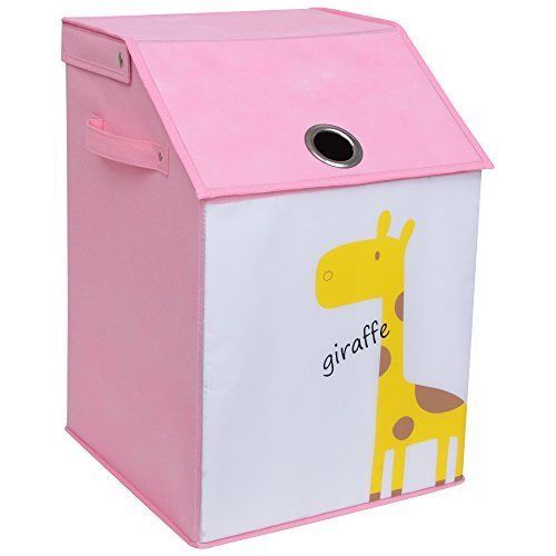 7100pk Flip Top Nursery Hamper With Giraffe - Pink