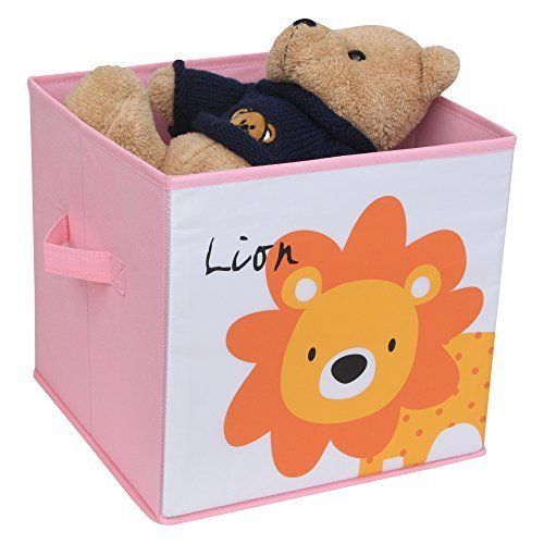 7108pk Kids Toy Box With Lion - Pink
