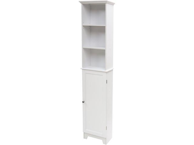5232wh Shaker Style Tall Floor Shelf With Lower Cabinet, White
