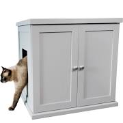 Rlb-sk Kitty Enclosed Wooden End Table & Litter Box, Smoke - Large