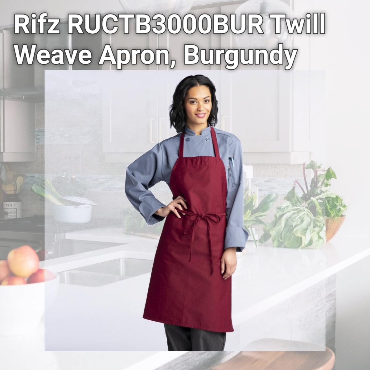 Picture of Rifz RUCTB3000BUR Twill Weave Apron, Burgundy