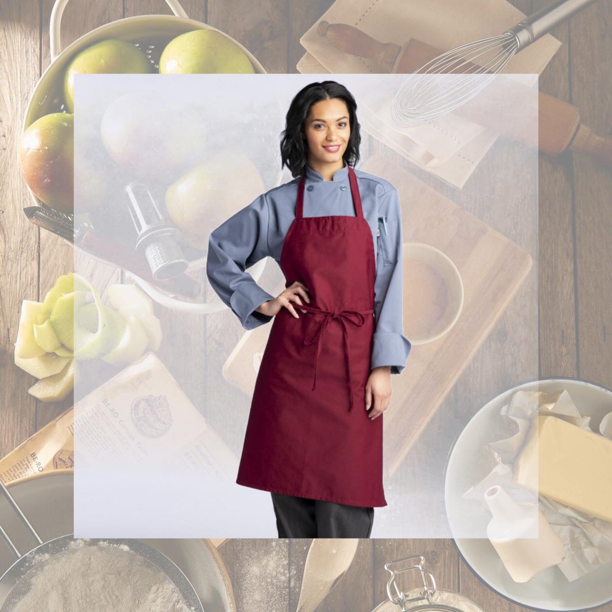Picture of Rifz RUCTB3000BUR Twill Weave Apron, Burgundy