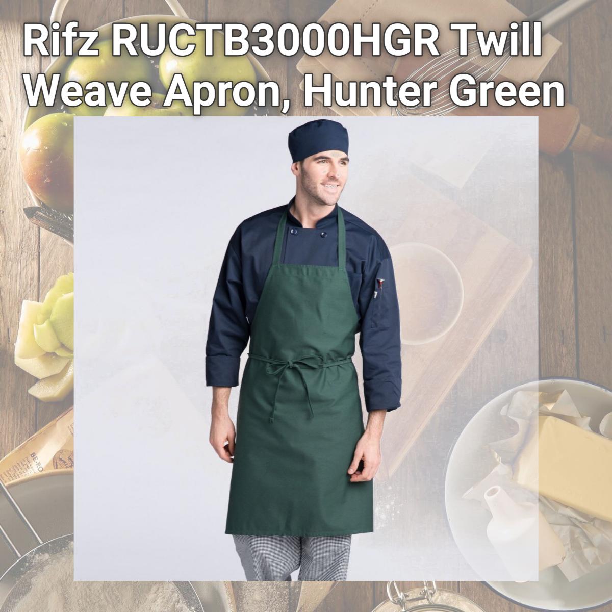 Picture of Rifz RUCTB3000HGR Twill Weave Apron, Hunter Green