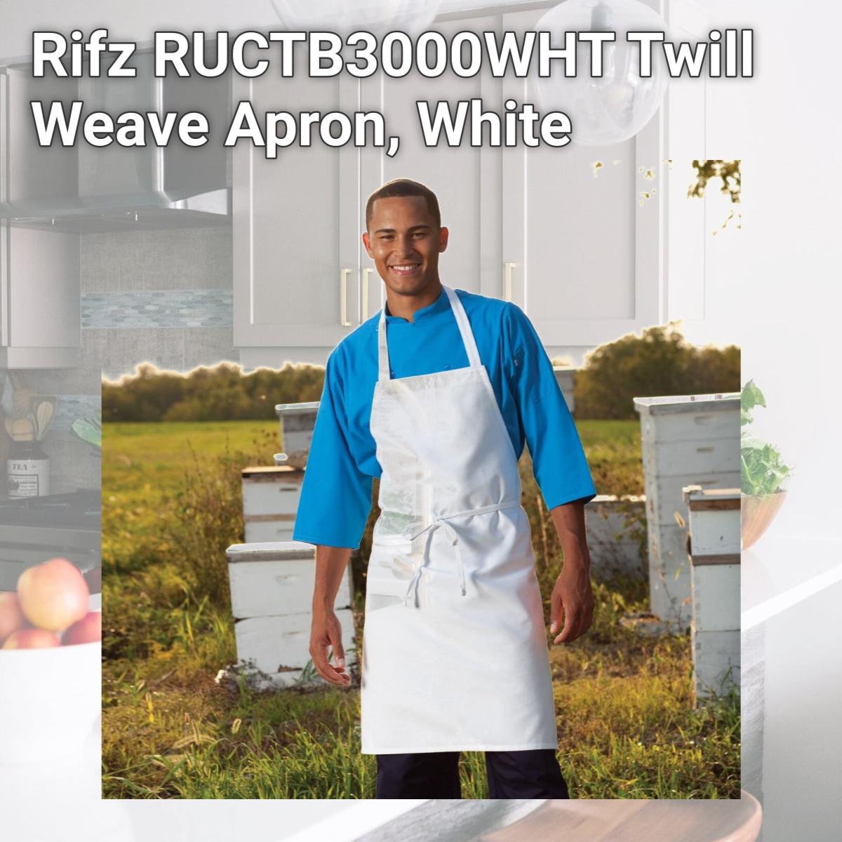 Picture of Rifz RUCTB3000WHT Twill Weave Apron, White