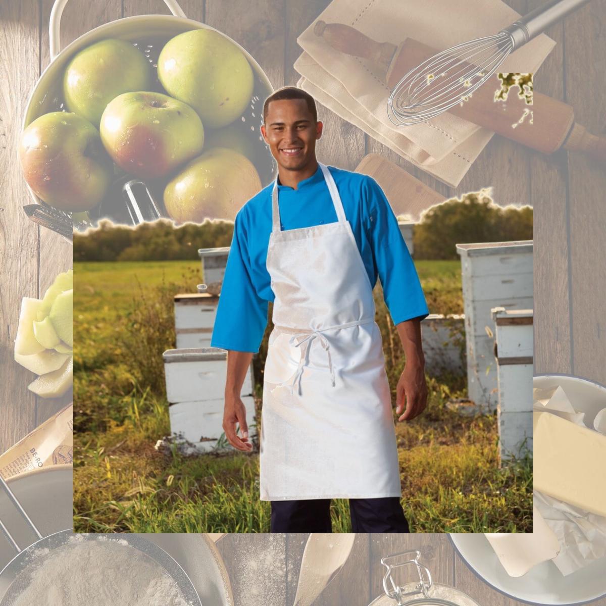 Picture of Rifz RUCTB3000WHT Twill Weave Apron, White