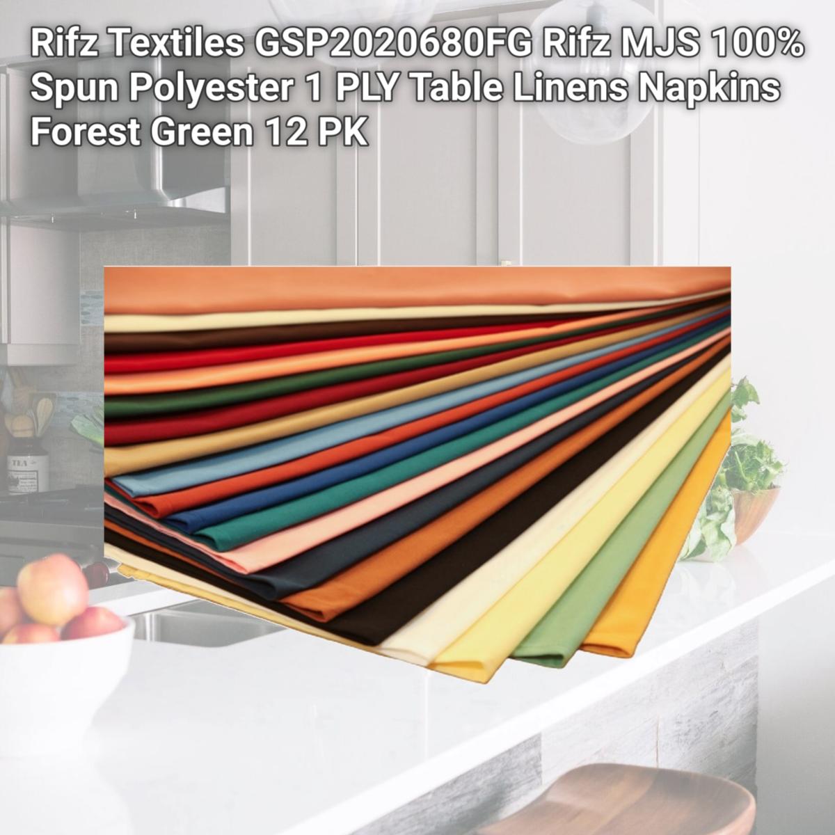 Picture of Rifz Textiles GSP2020680FG Rifz MJS 100% Spun Polyester 1 PLY Table Linens Napkins Forest Green 12 PK