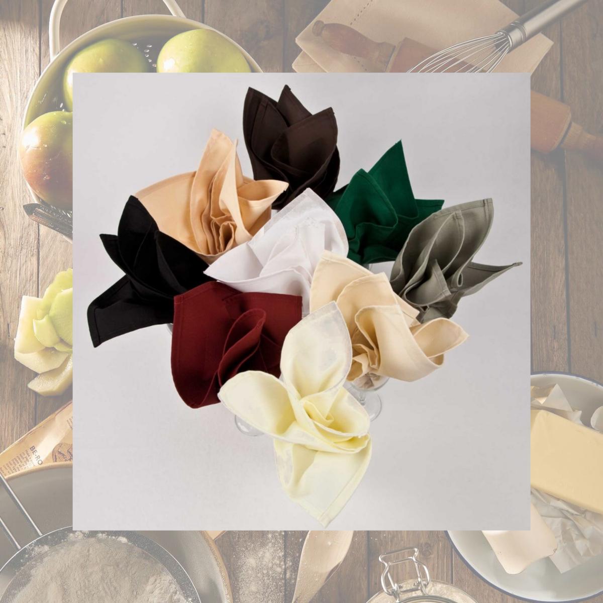 Picture of Rifz Textiles GSP2020680BK Rifz MJS 100% Spun Polyester 1 PLY Table Linens Napkins Black 12 PK